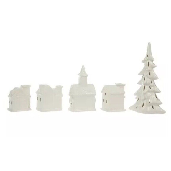 NEW CHRISTMAS 🎄 Ceramic Light Up Holiday Village 12 Piece Set - Picture 11 of 12